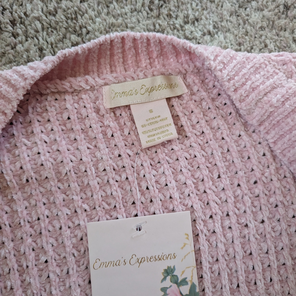 Expressions Soft Pink Textured Cardigan - Picture 2 of 2